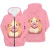 Women'S  Zip Up Hoodie 3D Printed Hooded Sweatshirt Hoody Coat with Pocket