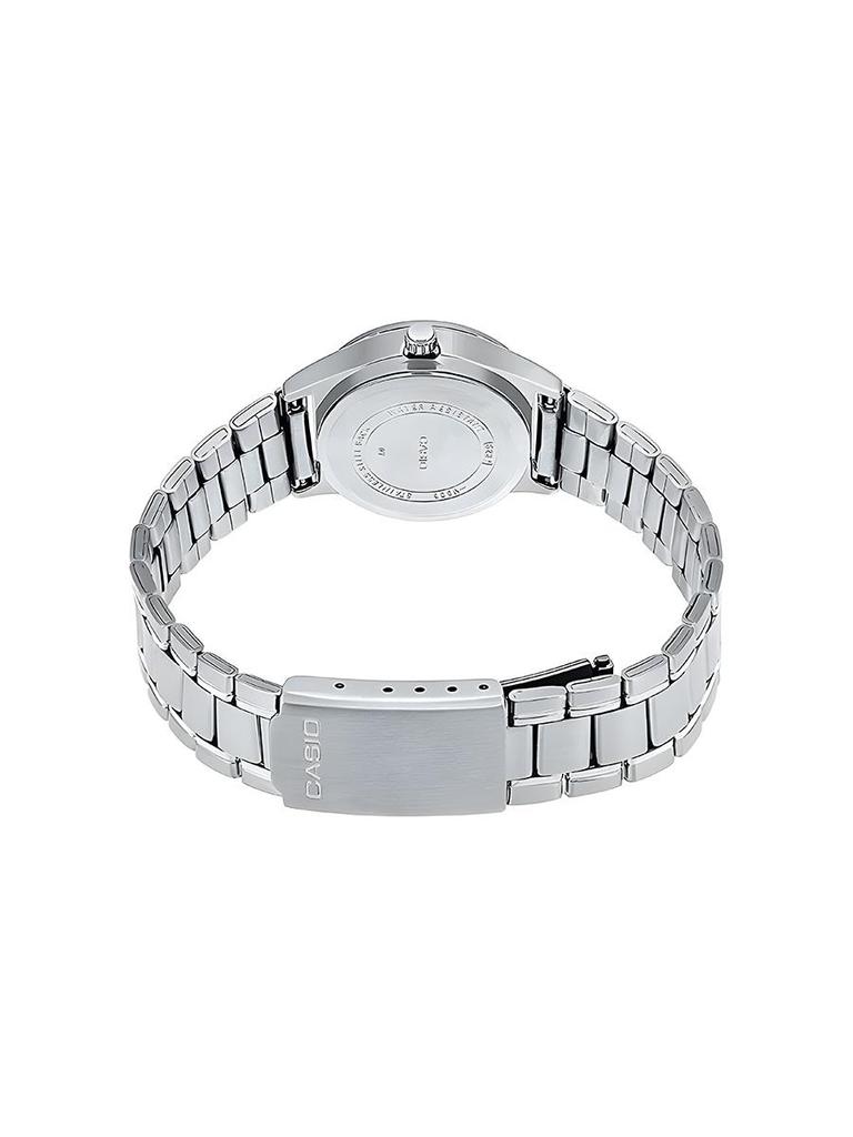 Casio Stainless Steel Strap, White Dial, Men's Quartz Watch with Date MTP-V006D-7B