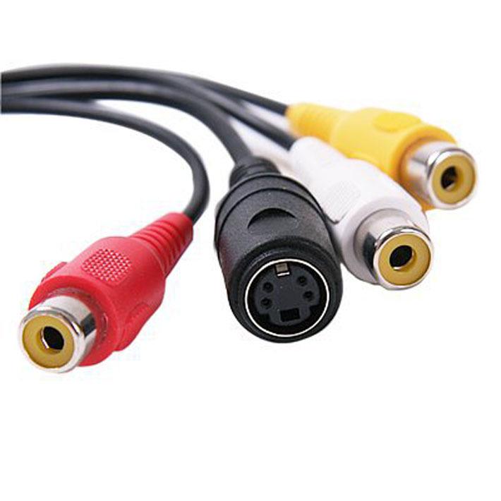 VGA to AV Converter Cable with Audio: VGA to S-Video and 3 RCA Connectors