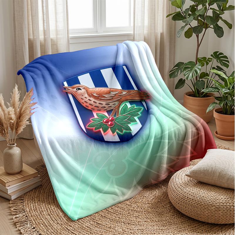 Coperta in Flanella con Stampa del West Bromwich Albion Football Club, Morbida Calda Leggera Coperta da Lancio per Divano Letto Campeggio