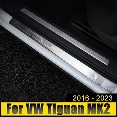 Príslušenstvo do auta pre Volkswagen VW Tiguan MK2 2016-2018 2019 2020 2021 2022 2023 Ochrana prahu dverí Kryt pedálov Obloženie Nálepka