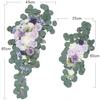 2pcs Artificial Wedding Arch Flowers Greenery Arbor Floral Arrangement Party Reception Backdrop Decor Multiple Style Ceremony