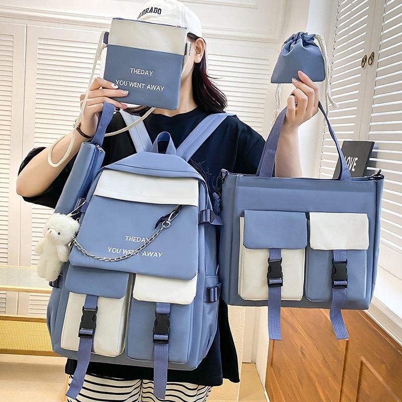 2023 New Schoolbag for Middle School Students Korean Edition Sen Series Backpack Versatile Trendy Cool Large Capacity Backpack