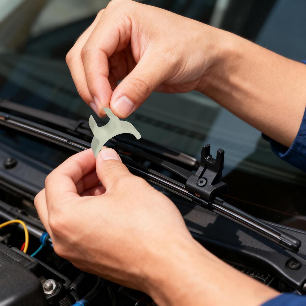 4 Stück Auto Frostschutz Scheibenwischer Gestelle Set 3D Gedruckt Frostschutz Scheibenwischer Wischer Schlauchklemme Frontscheibenwischer Befestigung Wischerklemme