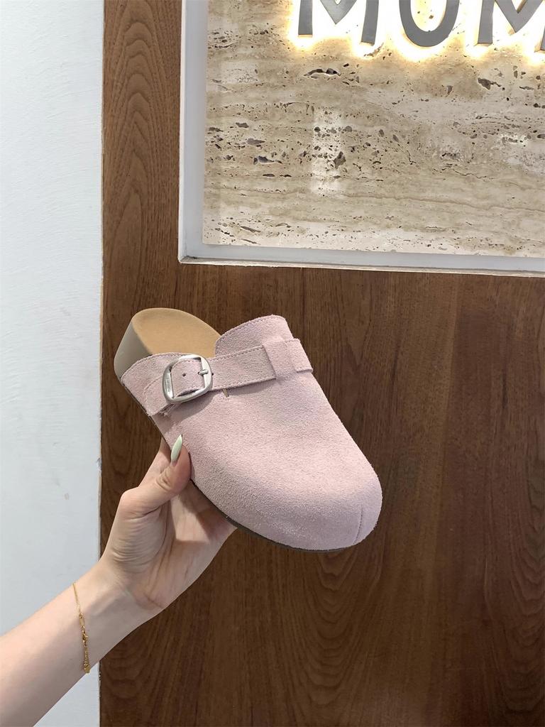Inner height increase single shoe bag head half slippers women's shoes outer wear 2025 summer vacation style retro Roman woven sandals