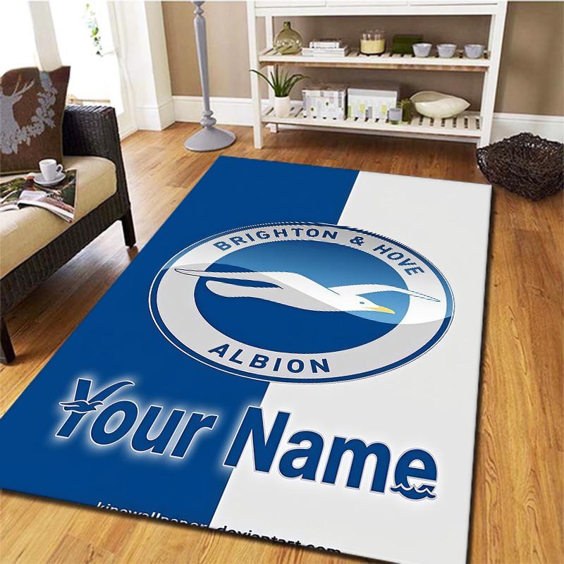 Brighton Hove Albion Custom Name Carpet Rug For Living Room Bedroom Home Sofa Decoration Kids Play Nonslip Floor Mat
