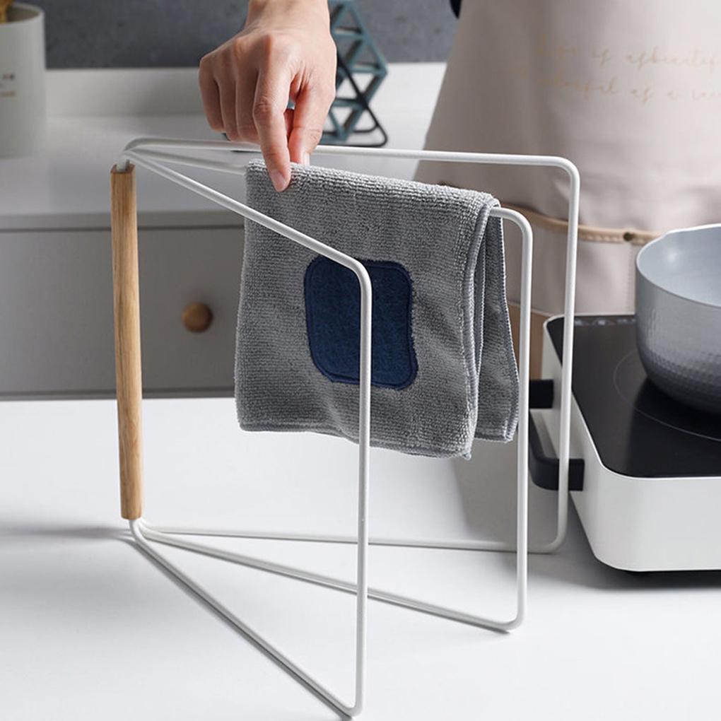 Kitchen Rag Storage Rack Hanging Cloth Shelf Holder Organizer Iron Multifunction Sundries Vertical Restaurant Drying Holder