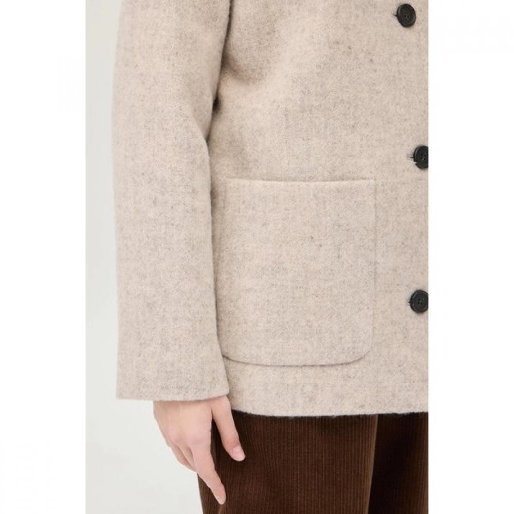 Benetton Knit Collar Wool Coat Bact64561