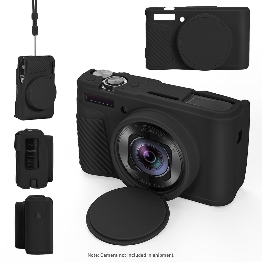 for Canon PowerShot SX740 HS/SX730 HS Rubber Camera Bag Skin With Lens Protector Cap Camera Case Cover Anti-Scratch Slim Fit