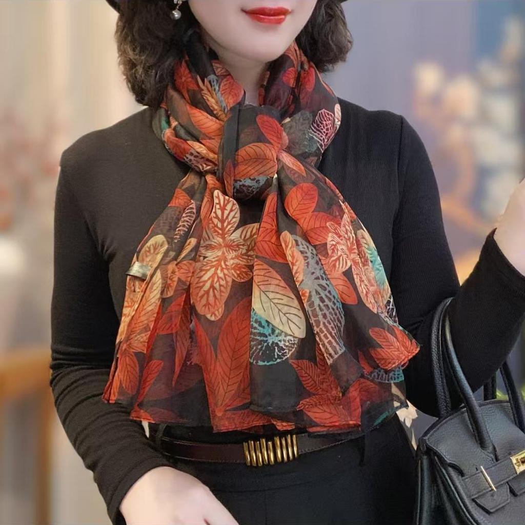 New Spring and Summer Soft Yarn Scarf Large-size Printed Beach Towel High-end Sun Protection Scarf Shawl