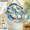 Sommer Holzschild mit Seestern- & Muschelmuster - Rustikale dekorative Hängeplakette - Ideal für vielseitige Verwendung