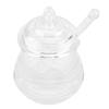 Yinhing 245ml   Honey Jar, Transparent Beehive Shaped Honey Jar with Dripper Stick, Beehive Design Pot for Storing and Dispensing Honey