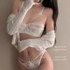 Lace Push-Up Bra Set for Small Busts - Side Support & Anti-Sagging Design