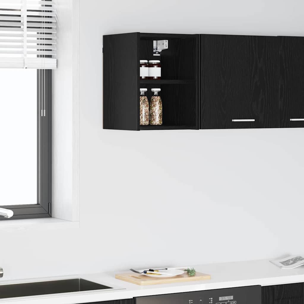 Wall Mounted Cabinet in Black Oak Look 30 x 29.5 x 40 cm