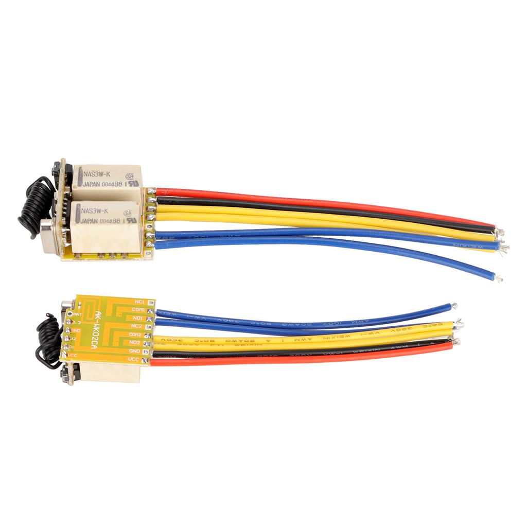 Mini RF 2CH Relay Switch 433MHz DC3.7‑12V Wireless Relay Transmitter and Receiver for Home