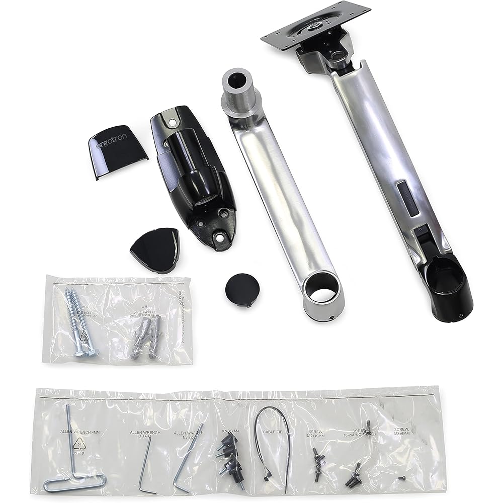 Suporte de Parede para Braço de Monitor ERGOTRON LX, Prata, Suporta até 34 polegadas (3,2-11,3 kg), Compatível com VESA, Número do Produto 45-243-026