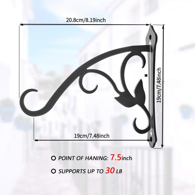 Solar-powered light hook for outdoor use, specifically for mason jars, black wall-mounted2-4Pack of iron decorative practical ho