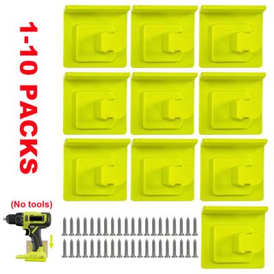 1-11 Pack Tool Drill Mount Holder Compatible with Ryobi 18V Power Tool | Drill Holder Wall Mount Dock Hanger with 1-11 Screws