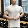 Men’s Autumn Winter Velvet Fitness Sports T-shirt Casual Short Sleeve High Collar Running Top