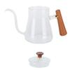 Kaffeekessel Pour Over Hochborosilikatglas Hitzebeständig Rund Holz Isolierter Griff