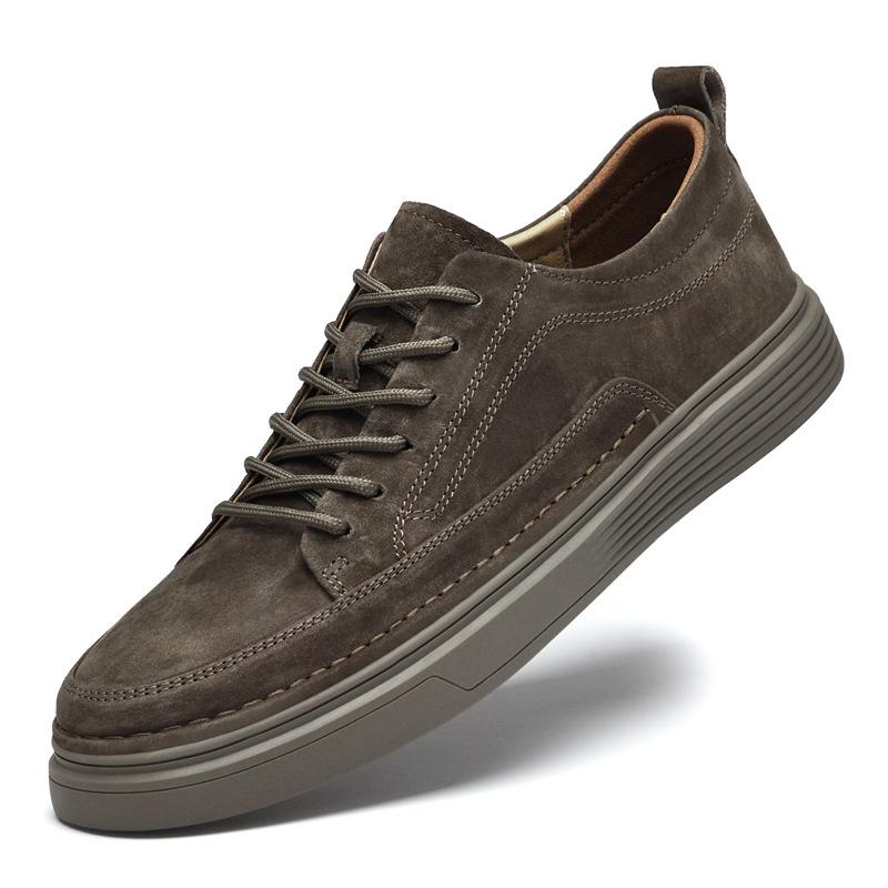 Men's shoes casual board shoes men's sports casual shoes breathable matte suede pigskin shallow mouth round head daily versatile shoes