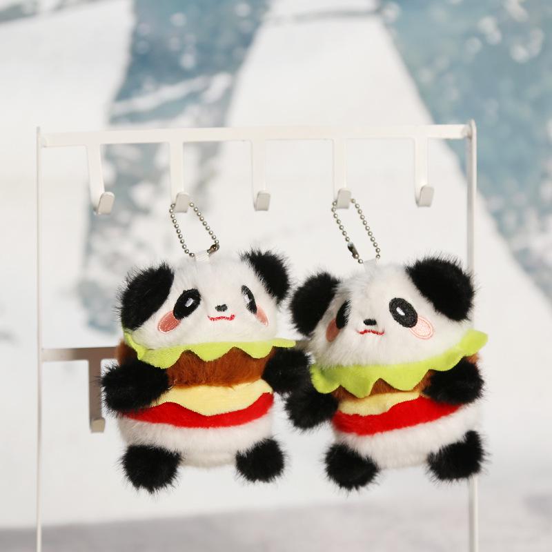 Adorable Panda Claw Machine Pendant Plush Backpack Keychain Doll