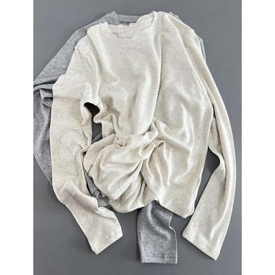 Starry Sky Snowflake Long-Sleeve Shirt - Cozy and Stylish Round Neck T-Shirt for Autumn