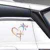 Sparkling PET Car Decal with Heart and Butterfly Symbols for Decorative Placement on Suitable Vehicle Body Areas