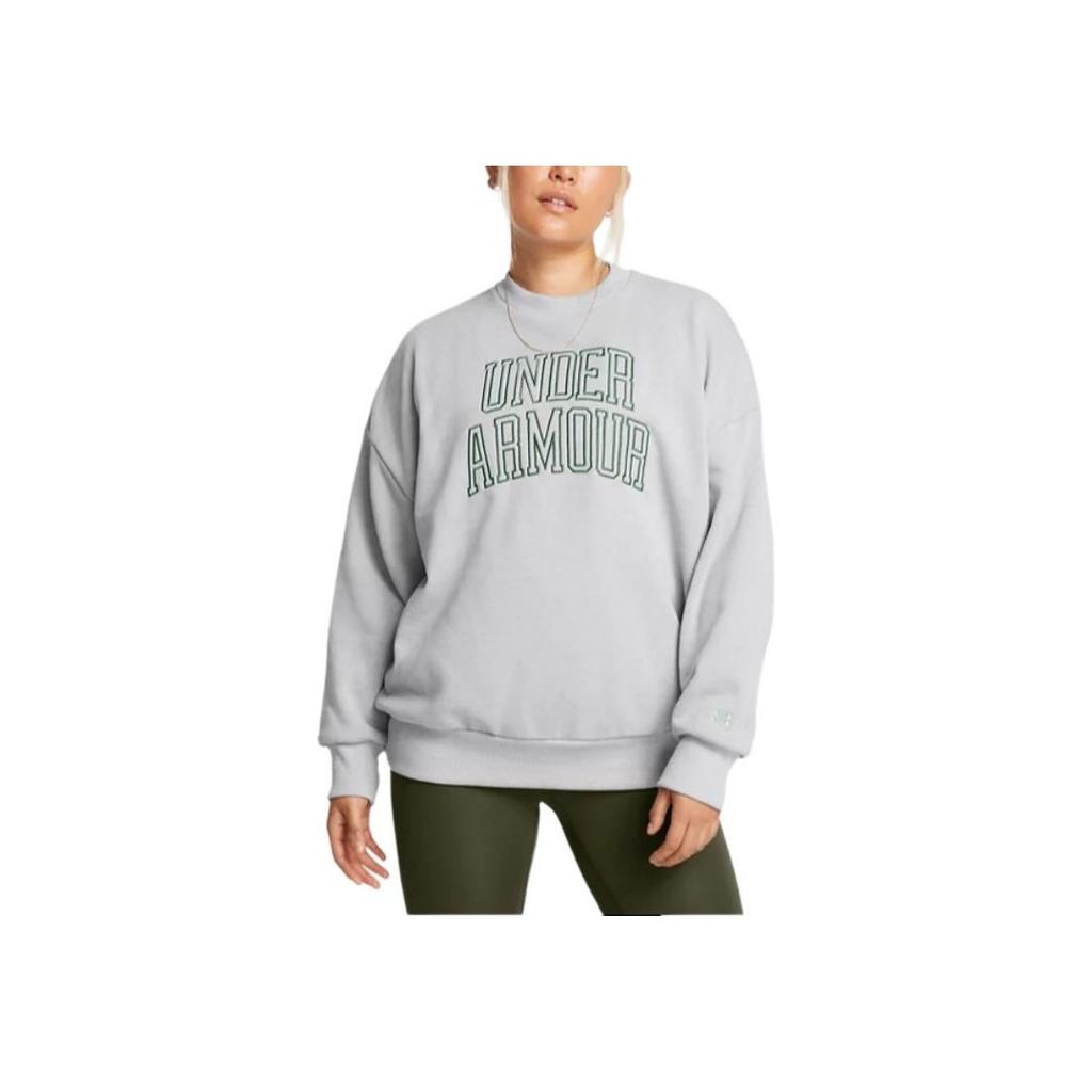 Under Armour Icon Heavyweight Terry Soft Comfortable Crew Neck Pullover Long Sleeve American College Sweatshirt Women sweatshirt 1386493-011
