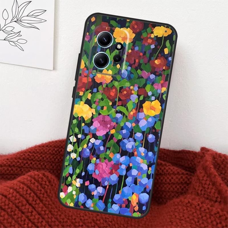 Buntes Blumenmalerei Kunstetui Für Xiaomi Redmi Note 13 9 10 11 12 14 15 Pro Plus Hülle Für Redmi 15 C 12C 13C 14C 10C