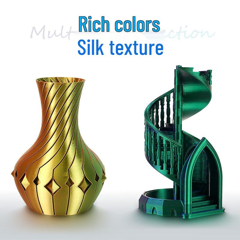 Silk Multi-color PLA 3D Printing Filament, 200g/250g, for All FDM Printers.