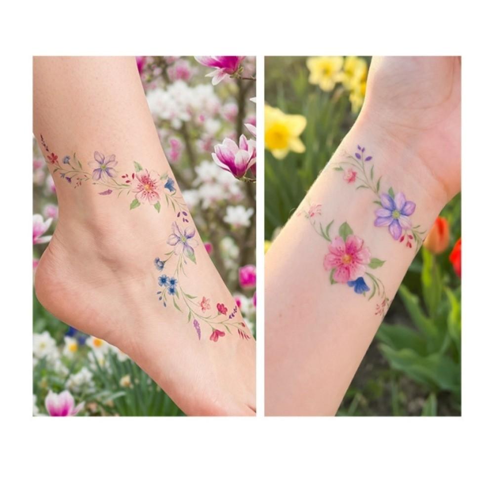 Waterproof Flower in Spring Temporary Tattoos Realistic Elf Fairy Makeup Stickers  Cosplay