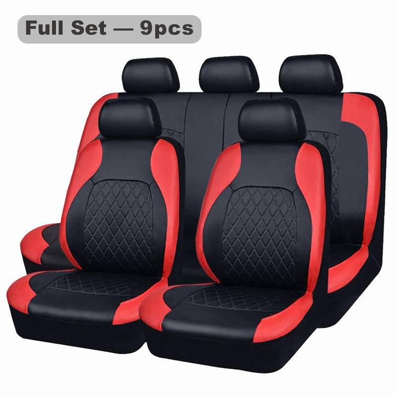 Universal PU Leather Car Seat 9-Piece Set - All-Season Style