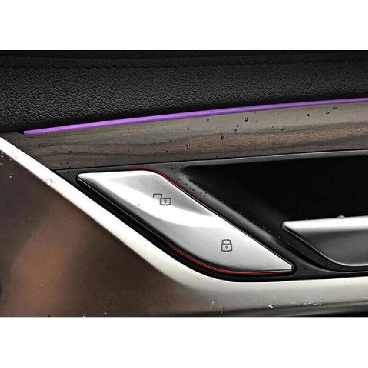 Sticker Trim 2018-22 Door Buckle Button Switch For BMW 5 Series G30 Matte Silver