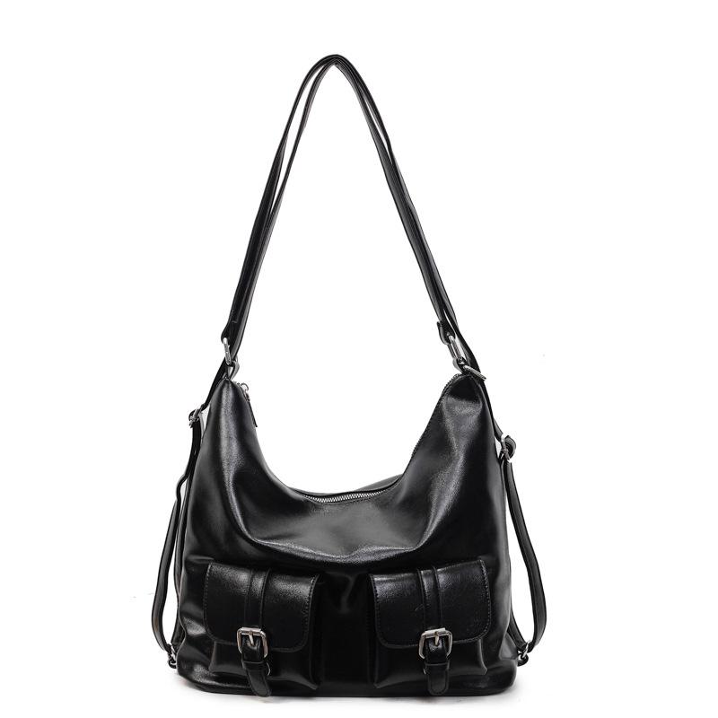 

New Street Style Tote Bag for Women, Large Capacity Casual Shoulder Handbag, Fashion Commuter Bag with Splicing Design KTB One size fits all чёрный