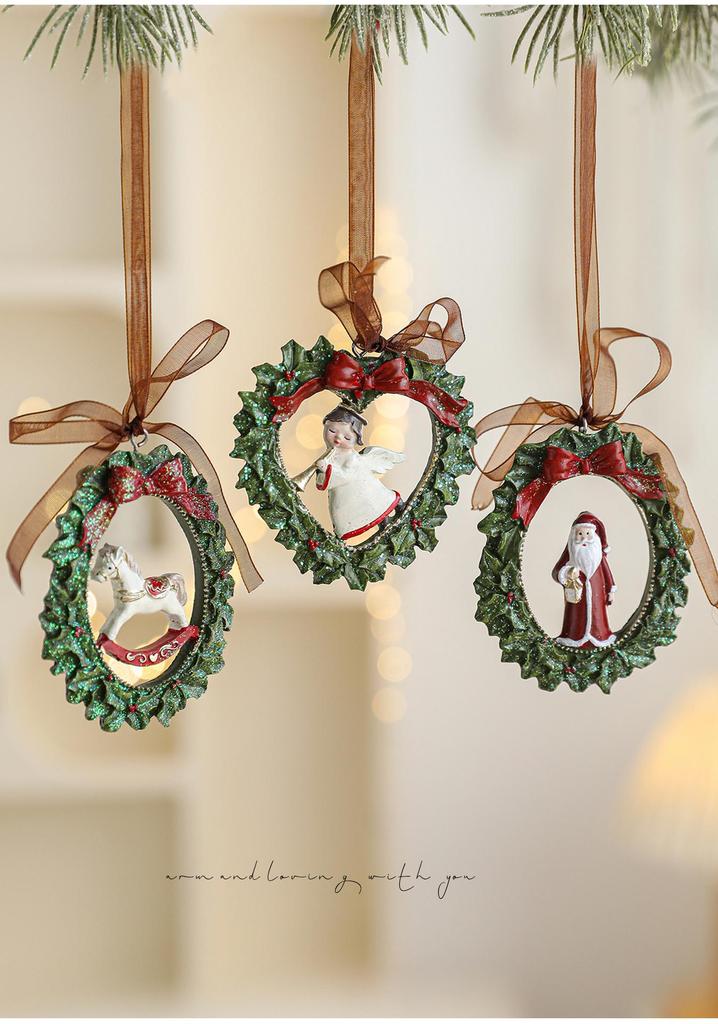 Colorful Retro 3D Resin Bell Pendant for Christmas Tree Decoration
