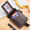 Anti RFID Card Holder Genuine Leather Wallet Men Original Fashion Short Vertical Trifold Wallet for Men Black Coffee Color Birthday Gifts