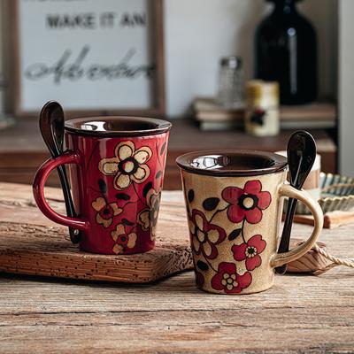 Retro-Stil Große Kapazität Becher Handbemalte Keramik Paar Ofen Gedreht Wasser Tasse Hochzeit Geschenk Kaffee Tasse Wasser Frühstück tasse
