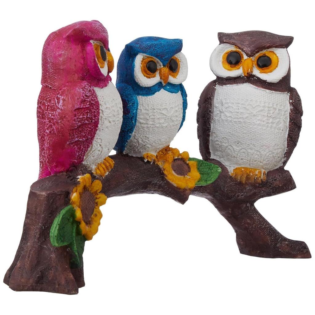 Beautiful Resin Owl Family Decorative Statue for Home Decor (Multicolor), 20L X 7W X 14.5H CM