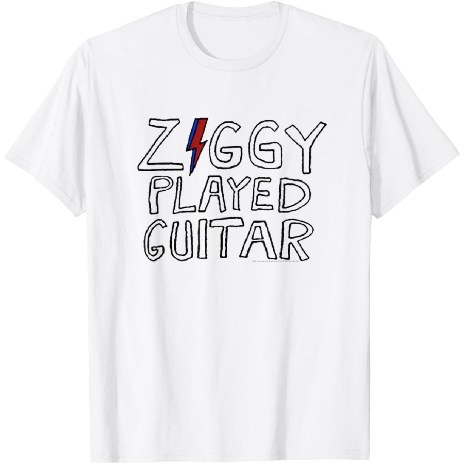 David Bowie - Ziggy Played Guitar Sketch Lyric T-Shirt S