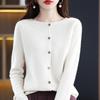 Cardigan Premium da Donna Lavorato a Maglia in 100% Lana - Vestibilità Slim, Scollo Rotondo, Design Senza Cuciture per Autunno & Inverno