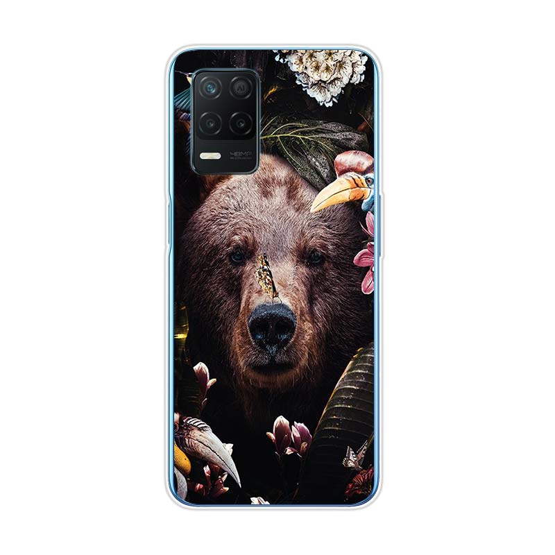 Flower Animal Tiger For Realme 8 8i V3 V5 GT Neo Flash Edition Explorer Master Neo2 Narzo 30 50i 50A C21Y Phone Case