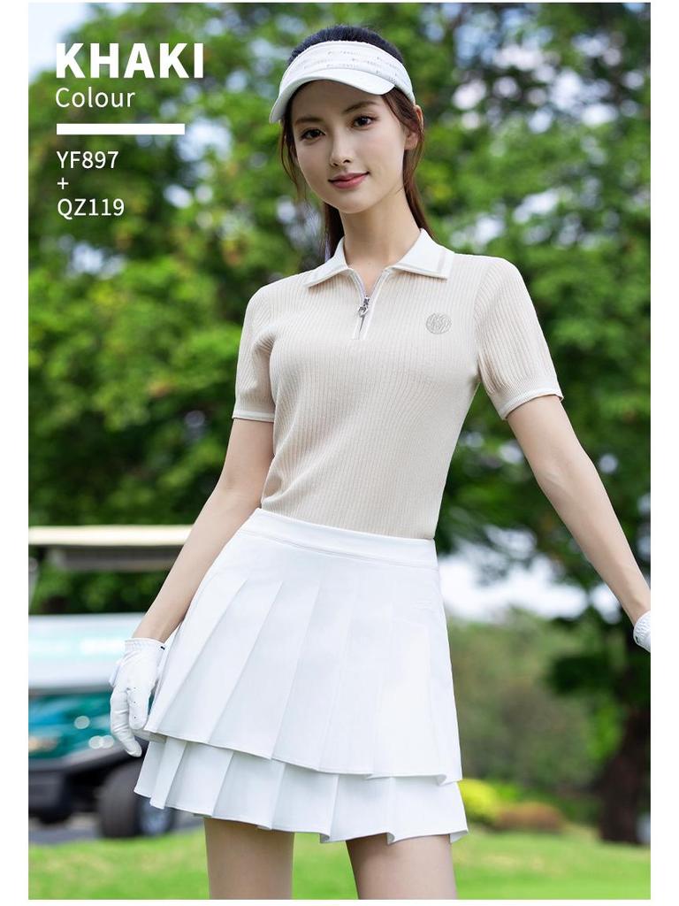 PGM Women's Summer Half-Zip Polo Short Sleeve Golf Top