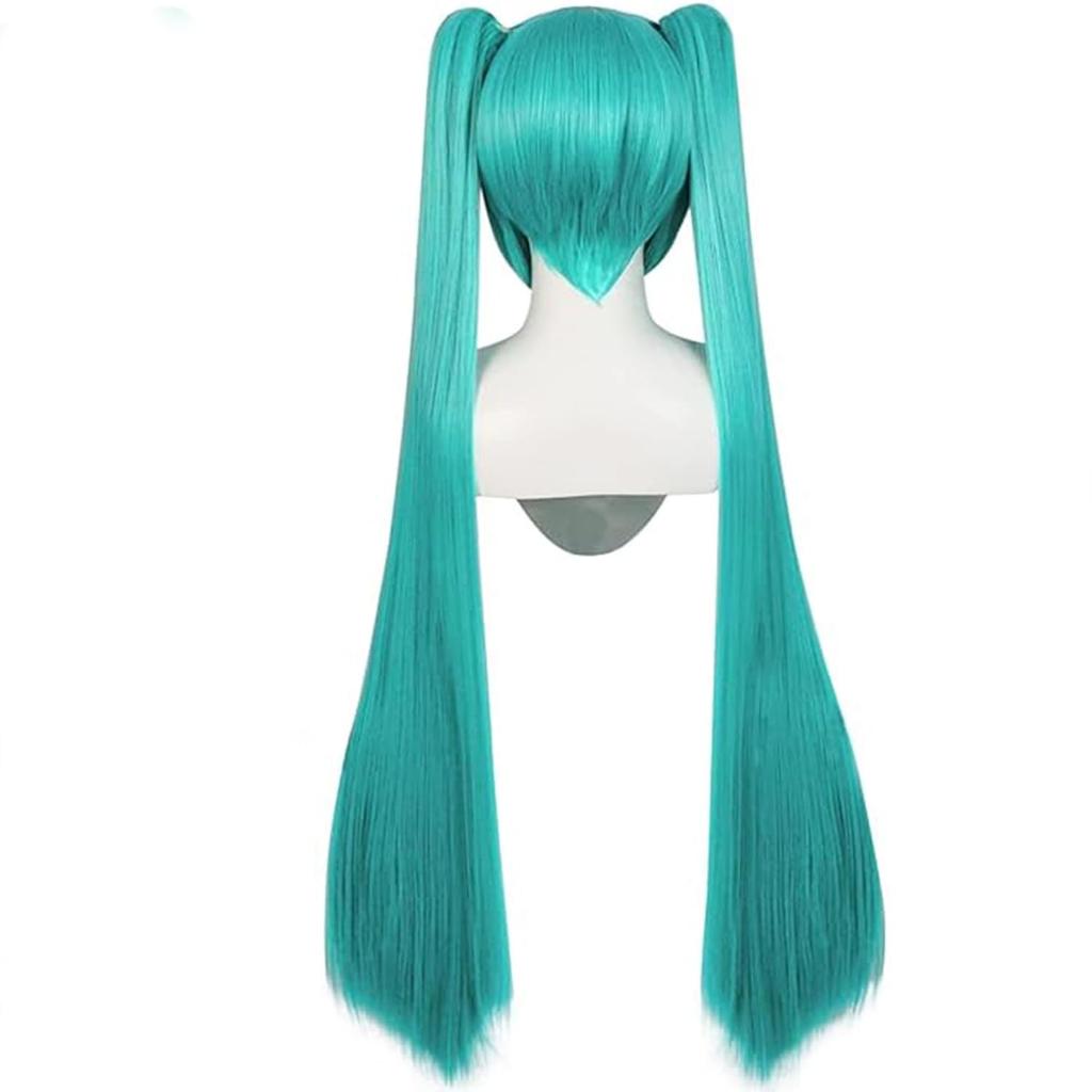 110cm Cosplay Wig Anime Long Synthetic Hair Clips 2 Ponytails Lolita Wig for Halloween