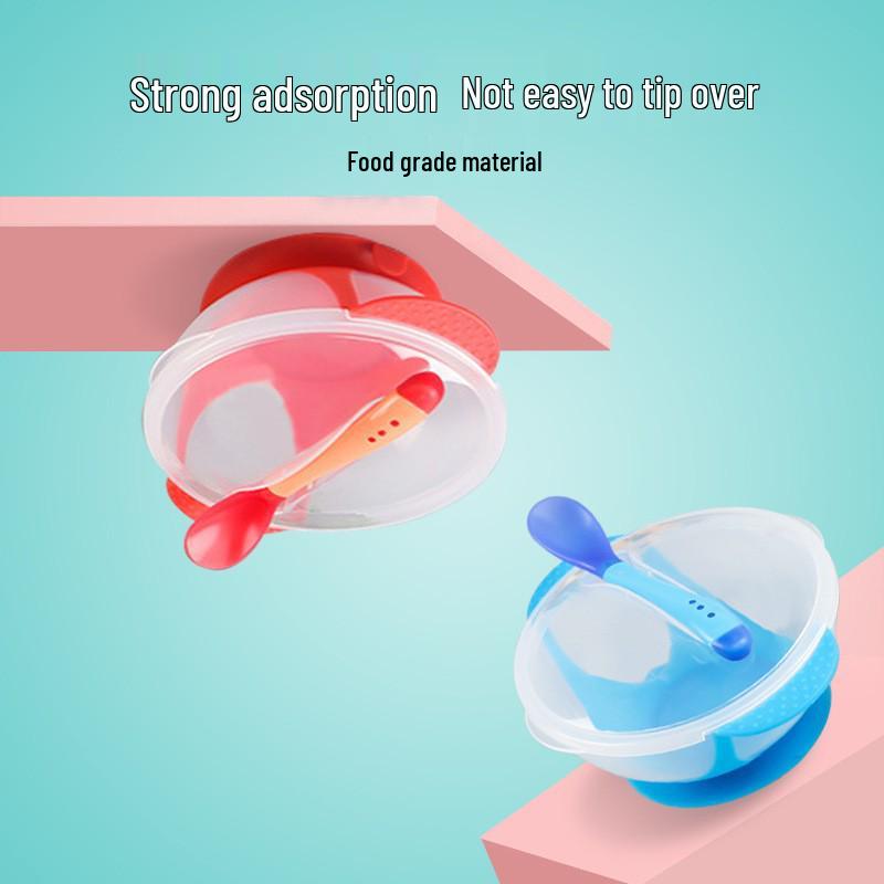 Cross-Border Baby Tableware Set: Temperature-Sensing Suction Bowl & Spoon