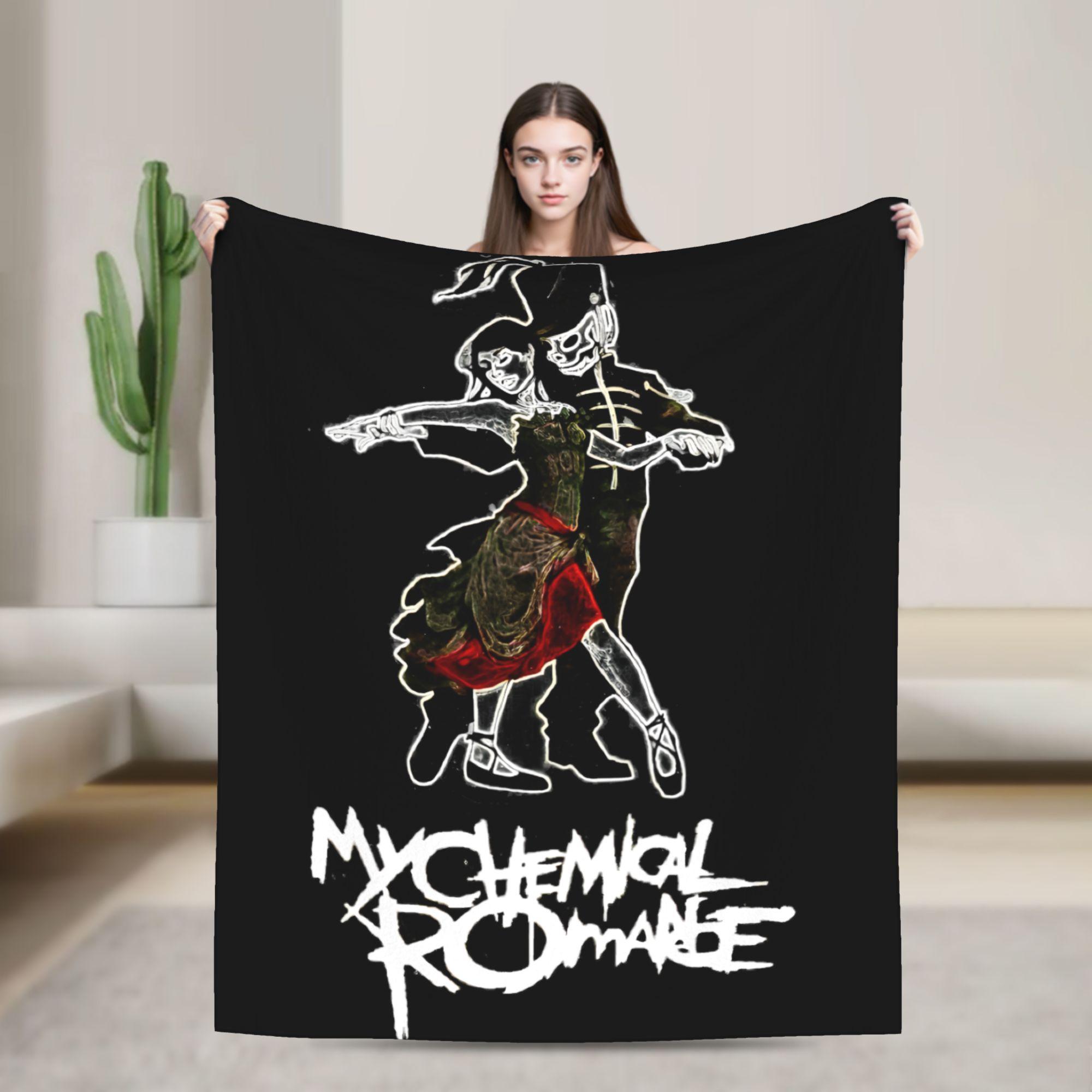 

MY CHEMICAL ROMANCE Rock Pop 80s Concert Band Blanket Flannel Throw Blankets Bedding Couch Decoration Lightweight Bedsprea 200x150cm 80x60in