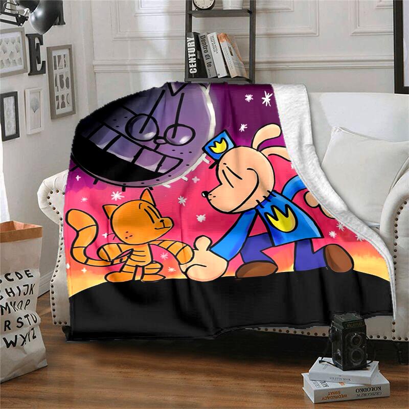 Dog Man Flanellen Dekentje Zacht Warm Alle Seizoenen Plaid, Ontwerp voor Kamperen, Autoreizen, Wandelen Bank, Bed, Kantoor Perfect Cadeau voor Feestjes