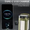 LED Digital Display Camping Light Foldable Hangable Indoor/Outdoor Emergency Light Solar-Powered/Rechargeable Household Light