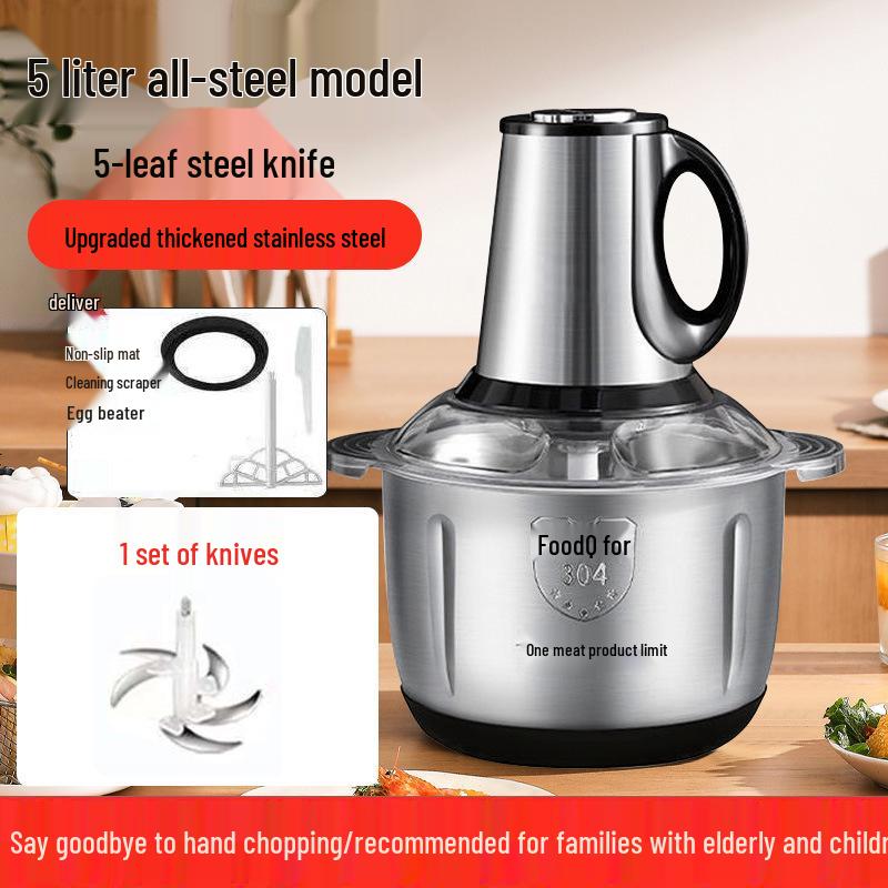 High-Power Multi-Function Electric Meat Grinder with Five Blades for Kitchen US Plug