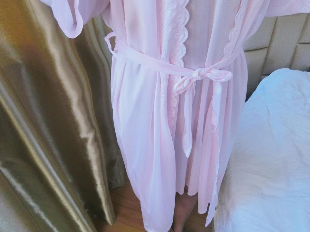 Pyjama-Set aus Eisseide und Spitze in Übergröße – Sexy, lockeres Sommernachthemd 